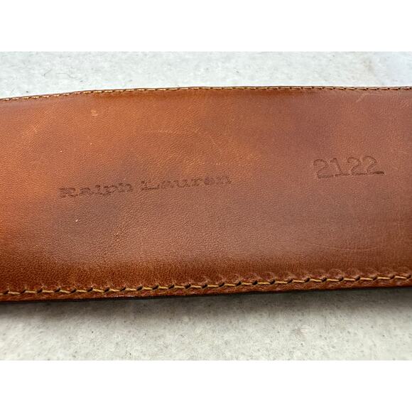 Ralph Lauren Belt Women\'s 32 Brown Genuine Crocodile Leather Wide Italy